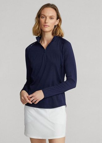 Pulover pentru femei Ralph Lauren din jerseu cu fermoar sfert