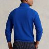 Pulovere albastre pentru bărbați, din bumbac, din tricot plasă, cu fermoar sfert, Ralph Lauren Pulovere albastre pentru bărbați, din bumbac, din tricot plasă, cu fermoar sfert, Ralph Lauren