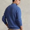 Pulovere albastre pentru bărbați, din bumbac, din tricot plasă, cu fermoar sfert, Ralph Lauren Pulovere albastre pentru bărbați, din bumbac, din tricot plasă, cu fermoar sfert, Ralph Lauren