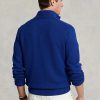 Pulovere albastre pentru bărbați Ralph Lauren, din bumbac, cu fermoar sfert Pulovere albastre pentru bărbați Ralph Lauren, din bumbac, cu fermoar sfert