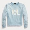 Pulovere albastre pentru femei Ralph Lauren Logo French Terry Crewneck Pulovere albastre pentru femei Ralph Lauren Logo French Terry Crewneck