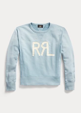 Pulovere albastre pentru femei Ralph Lauren Logo French Terry Crewneck