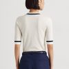 Pulovere albe cu mânecă scurtă din amestec de mătase Ralph Lauren de damă Pulovere albe cu mânecă scurtă din amestec de mătase Ralph Lauren de damă