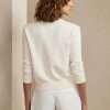 Pulovere albe din amestec de bumbac RL cu ornamente Ralph Lauren pentru femei Pulovere albe din amestec de bumbac RL cu ornamente Ralph Lauren pentru femei