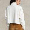 Pulovere albe din bumbac cu logo Ralph Lauren pentru femei