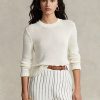 Pulovere albe din bumbac Ralph Lauren pentru damă Pulovere albe din bumbac Ralph Lauren pentru damă