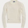 Pulovere albe din bumbac Ralph Lauren pentru damă Pulovere albe din bumbac Ralph Lauren pentru damă