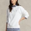 Pulovere albe pentru femei Ralph Lauren Fleece Crewneck