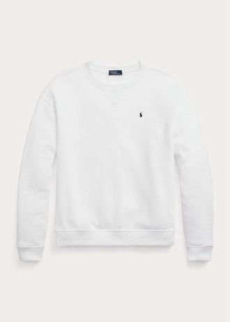 Pulovere albe pentru femei Ralph Lauren Fleece Crewneck