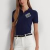 Pulovere cardigan din bumbac bicolor Ralph Lauren crem / bleumarin pentru femei