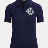 Pulovere cardigan din bumbac bicolor Ralph Lauren crem / bleumarin pentru femei