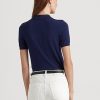 Pulovere cardigan din bumbac bicolor Ralph Lauren crem / bleumarin pentru femei