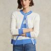 Pulovere cardigan din cașmir pentru femei, albastru/crem, Ralph Lauren Pulovere cardigan din cașmir pentru femei, albastru/crem, Ralph Lauren