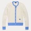 Pulovere cardigan din cașmir pentru femei, albastru/crem, Ralph Lauren Pulovere cardigan din cașmir pentru femei, albastru/crem, Ralph Lauren