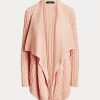 Pulovere cardigan din tricot cu cablu din in-bumbac Ralph Lauren pentru femei roz Pulovere cardigan din tricot cu cablu din in-bumbac Ralph Lauren pentru femei roz