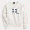 Pulovere crem pentru femei Ralph Lauren Logo French Terry Crewneck Pulovere crem pentru femei Ralph Lauren Logo French Terry Crewneck