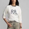 Pulovere crem pentru femei Ralph Lauren Logo French Terry Crewneck Pulovere crem pentru femei Ralph Lauren Logo French Terry Crewneck
