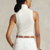 Pulovere cremă Ralph Lauren din lână, fără mâneci, cu guler rotit Pulovere cremă Ralph Lauren din lână, fără mâneci, cu guler rotit