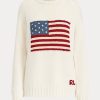 Pulovere crew pentru femei Ralph Lauren Flag, din cașmir