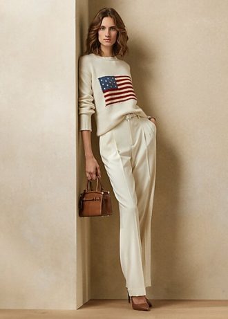 Pulovere crew pentru femei Ralph Lauren Flag, din cașmir Pulovere crew pentru femei Ralph Lauren Flag, din cașmir