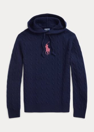 Pulovere cu glugă din cașmir, Ralph Lauren, roz Pony, pentru damă Pulovere cu glugă din cașmir, Ralph Lauren, roz Pony, pentru damă