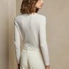 Pulovere cu mânecă lungă și decolteu în V din lână Ralph Lauren pentru femei crem Pulovere cu mânecă lungă și decolteu în V din lână Ralph Lauren pentru femei crem
