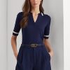 Pulovere cu mânecă scurtă din amestec de mătase Ralph Lauren pentru femei bleumarin Pulovere cu mânecă scurtă din amestec de mătase Ralph Lauren pentru femei bleumarin