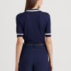 Pulovere cu mânecă scurtă din amestec de mătase Ralph Lauren pentru femei bleumarin Pulovere cu mânecă scurtă din amestec de mătase Ralph Lauren pentru femei bleumarin