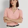 Pulovere cu mânecă scurtă din amestec de mătase Ralph Lauren pentru femei roz Pulovere cu mânecă scurtă din amestec de mătase Ralph Lauren pentru femei roz