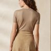 Pulovere cu mânecă scurtă din jerseu de cașmir Ralph Lauren maro pentru femei Pulovere cu mânecă scurtă din jerseu de cașmir Ralph Lauren maro pentru femei