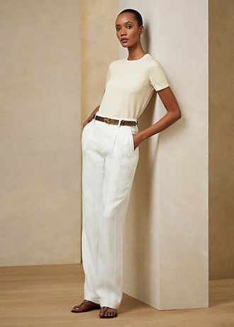 Pulovere cu mânecă scurtă din jerseu de cașmir Ralph Lauren pentru femei crem Pulovere cu mânecă scurtă din jerseu de cașmir Ralph Lauren pentru femei crem