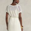 Pulovere cu tunică din lână merinos cu cusături deschise Ralph Lauren pentru femei crem