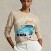 Pulovere de damă bej Ralph Lauren ar-Motif din amestec de cașmir