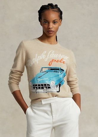 Pulovere de damă bej Ralph Lauren ar-Motif din amestec de cașmir Pulovere de damă bej Ralph Lauren ar-Motif din amestec de cașmir