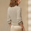Pulovere de damă bej Ralph Lauren din mătase împodobită cu guler rulat Pulovere de damă bej Ralph Lauren din mătase împodobită cu guler rulat