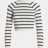 Pulovere de damă, crem / bleumarin, cu dungi Ralph Lauren
