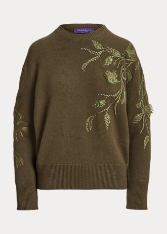 Pulovere de damă din cașmir cu decolteu rotund Ralph Lauren de damă Olive Pulovere de damă din cașmir cu decolteu rotund Ralph Lauren de damă Olive