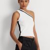 Pulovere decupate pe un singur umăr Ralph Lauren, albe, pentru femei