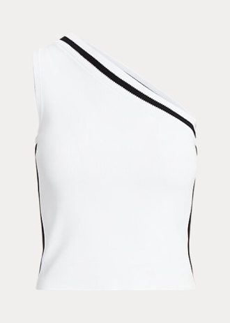 Pulovere decupate pe un singur umăr Ralph Lauren, albe, pentru femei Pulovere decupate pe un singur umăr Ralph Lauren, albe, pentru femei