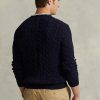 Pulovere din bumbac din tricot cablu Ralph Lauren pentru bărbați bleumarin Pulovere din bumbac din tricot cablu Ralph Lauren pentru bărbați bleumarin