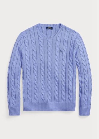 Pulovere din bumbac din tricot cablu Ralph Lauren pentru bărbați violet
