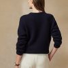 Pulovere din cașmir cu gât roșu Ralph Lauren Flag pentru femei bleumarin Pulovere din cașmir cu gât roșu Ralph Lauren Flag pentru femei bleumarin