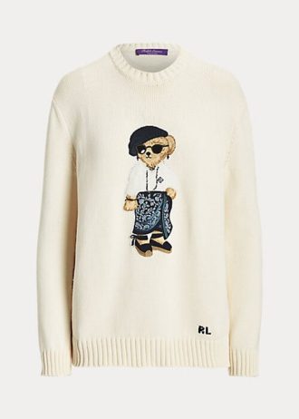 Pulovere din jerseu Ralph Lauren Sarong Bear de damă crem Pulovere din jerseu Ralph Lauren Sarong Bear de damă crem