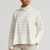 Pulovere din lână performanță cu dungi Ralph Lauren crem pentru femei Pulovere din lână performanță cu dungi Ralph Lauren crem pentru femei