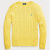 Pulovere galbene pentru bărbați, din bumbac, din tricot cu cablu Ralph Lauren Pulovere galbene pentru bărbați, din bumbac, din tricot cu cablu Ralph Lauren