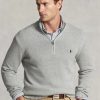 Pulovere gri pentru bărbați, din bumbac, cu fermoar, Ralph Lauren Pulovere gri pentru bărbați, din bumbac, cu fermoar, Ralph Lauren