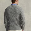 Pulovere gri pentru bărbați, din bumbac, din tricot cu cablu Ralph Lauren Pulovere gri pentru bărbați, din bumbac, din tricot cu cablu Ralph Lauren