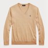 Pulovere maro pentru bărbați Ralph Lauren, slim fit, din bumbac texturat Pulovere maro pentru bărbați Ralph Lauren, slim fit, din bumbac texturat