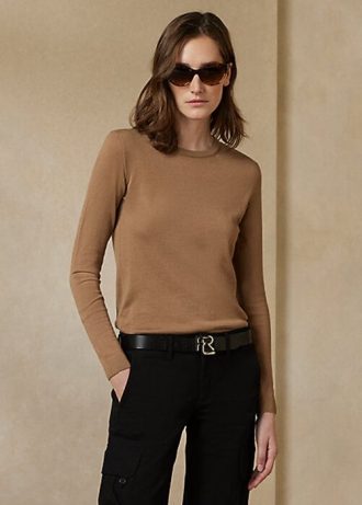 Pulovere maro Ralph Lauren din cașmir pentru damă Pulovere maro Ralph Lauren din cașmir pentru damă