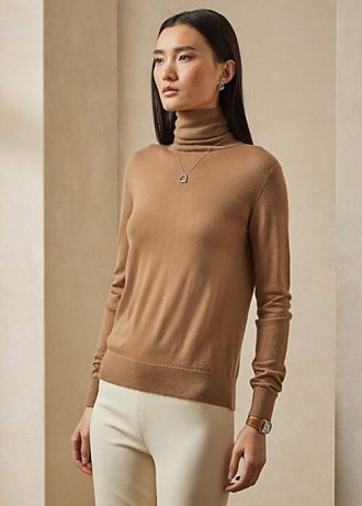 Pulovere maro Ralph Lauren din cașmir pentru femei Pulovere maro Ralph Lauren din cașmir pentru femei